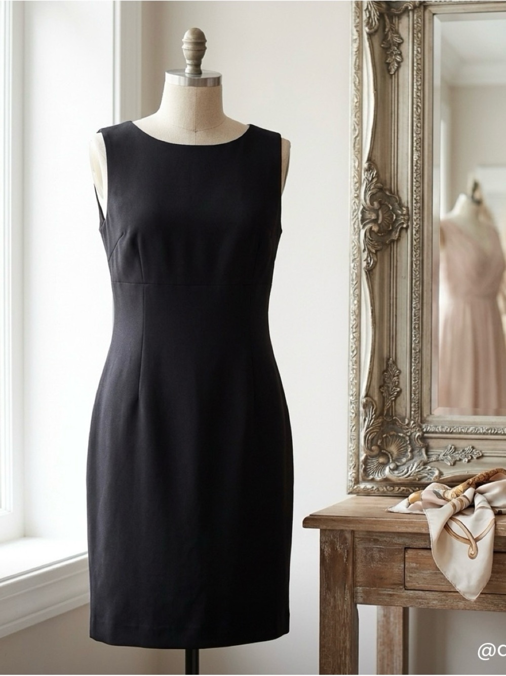 Kasper Black Sleeveless Sheath Dress